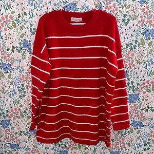 Discount Divas Striped Red and White Long Sleeve Sweater